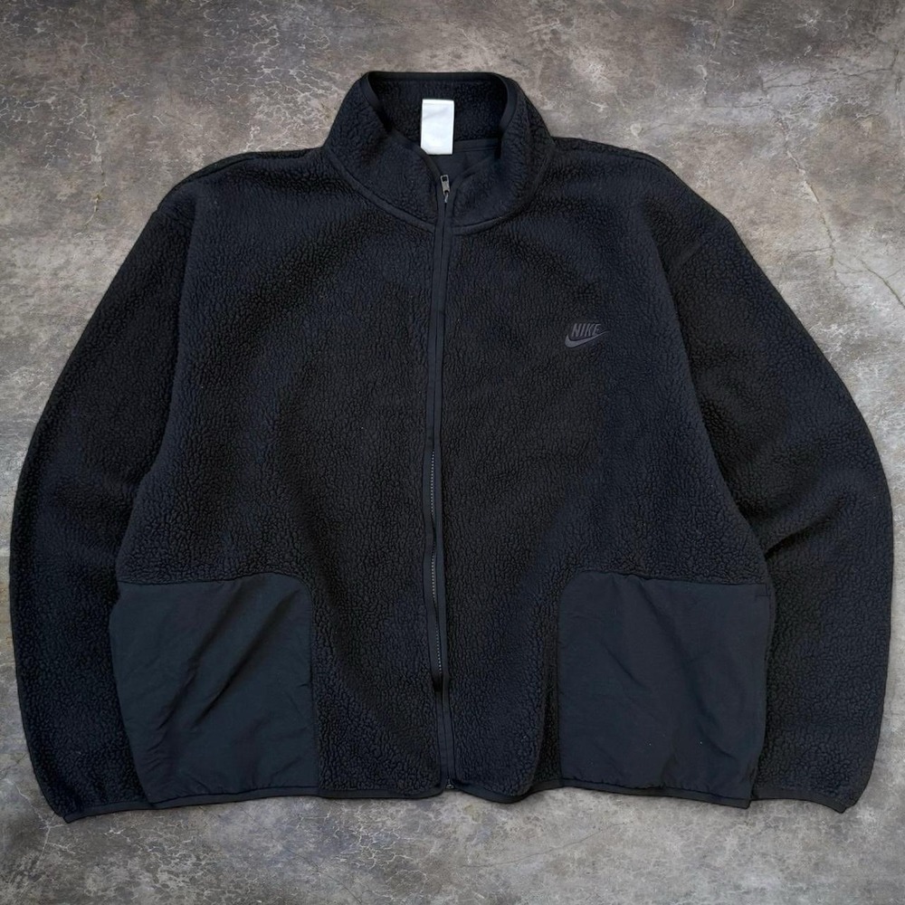 Nike Club Plus Fleece Winterized Black Sherpa Jacket Men's Size XL Outdoors